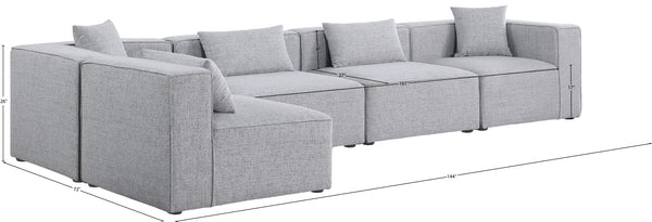 Cube Linen Textured Fabric / Engineered Wood / Foam Contemporary Grey Durable Linen Textured Modular Sectional - 144" W x 72" D x 26" H