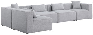 Cube Linen Textured Fabric / Engineered Wood / Foam Contemporary Grey Durable Linen Textured Modular Sectional - 144" W x 72" D x 26" H
