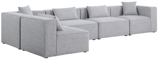 Cube Linen Textured Fabric / Engineered Wood / Foam Contemporary Grey Durable Linen Textured Modular Sectional - 144" W x 72" D x 26" H