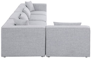 Cube Linen Textured Fabric / Engineered Wood / Foam Contemporary Grey Durable Linen Textured Modular Sectional - 144" W x 72" D x 26" H