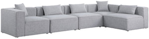 Cube Linen Textured Fabric / Engineered Wood / Foam Contemporary Grey Durable Linen Textured Modular Sectional - 144" W x 72" D x 26" H