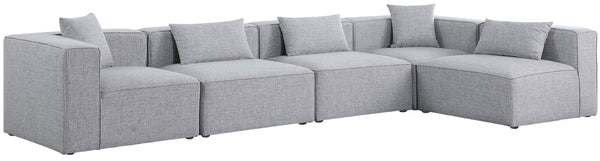 Cube Linen Textured Fabric / Engineered Wood / Foam Contemporary Grey Durable Linen Textured Modular Sectional - 144" W x 72" D x 26" H