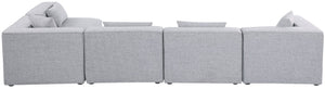 Cube Linen Textured Fabric / Engineered Wood / Foam Contemporary Grey Durable Linen Textured Modular Sectional - 144" W x 72" D x 26" H