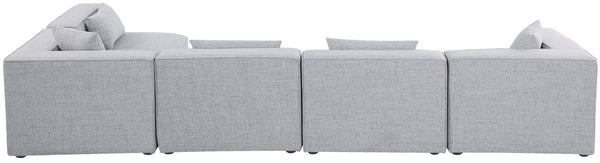 Cube Linen Textured Fabric / Engineered Wood / Foam Contemporary Grey Durable Linen Textured Modular Sectional - 144" W x 72" D x 26" H