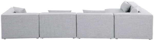 Cube Linen Textured Fabric / Engineered Wood / Foam Contemporary Grey Durable Linen Textured Modular Sectional - 144" W x 72" D x 26" H