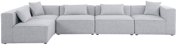 Cube Linen Textured Fabric / Engineered Wood / Foam Contemporary Grey Durable Linen Textured Modular Sectional - 144" W x 72" D x 26" H
