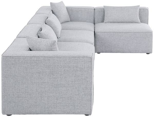 Cube Linen Textured Fabric / Engineered Wood / Foam Contemporary Grey Durable Linen Textured Modular Sectional - 144" W x 72" D x 26" H