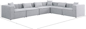 Cube Linen Textured Fabric / Engineered Wood / Foam Contemporary Grey Durable Linen Textured Modular Sectional - 144" W x 108" D x 26" H