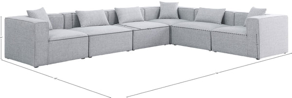 Cube Linen Textured Fabric / Engineered Wood / Foam Contemporary Grey Durable Linen Textured Modular Sectional - 144" W x 108" D x 26" H