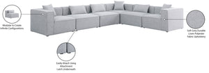Cube Linen Textured Fabric / Engineered Wood / Foam Contemporary Grey Durable Linen Textured Modular Sectional - 144" W x 108" D x 26" H