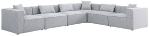 Cube Linen Textured Fabric / Engineered Wood / Foam Contemporary Grey Durable Linen Textured Modular Sectional - 144" W x 108" D x 26" H