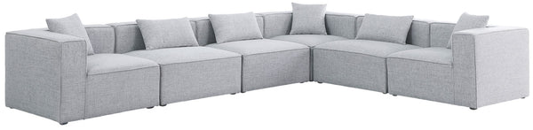 Cube Linen Textured Fabric / Engineered Wood / Foam Contemporary Grey Durable Linen Textured Modular Sectional - 144" W x 108" D x 26" H