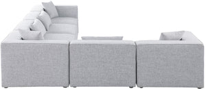 Cube Linen Textured Fabric / Engineered Wood / Foam Contemporary Grey Durable Linen Textured Modular Sectional - 144" W x 108" D x 26" H