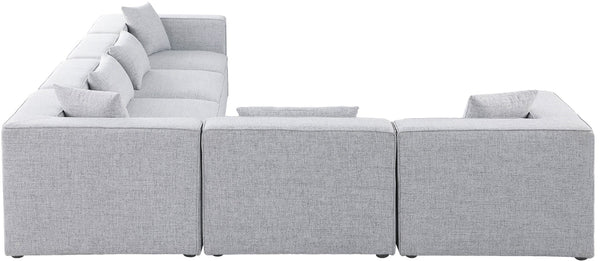Cube Linen Textured Fabric / Engineered Wood / Foam Contemporary Grey Durable Linen Textured Modular Sectional - 144" W x 108" D x 26" H