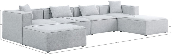 Cube Linen Textured Fabric / Engineered Wood / Foam Contemporary Grey Durable Linen Textured Modular Sectional - 144" W x 72" D x 26" H