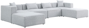 Cube Linen Textured Fabric / Engineered Wood / Foam Contemporary Grey Durable Linen Textured Modular Sectional - 144" W x 72" D x 26" H