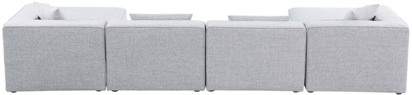 Cube Linen Textured Fabric / Engineered Wood / Foam Contemporary Grey Durable Linen Textured Modular Sectional - 144" W x 72" D x 26" H