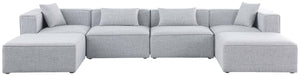 Cube Linen Textured Fabric / Engineered Wood / Foam Contemporary Grey Durable Linen Textured Modular Sectional - 144" W x 72" D x 26" H