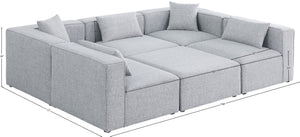 Cube Linen Textured Fabric / Engineered Wood / Foam Contemporary Grey Durable Linen Textured Modular Sectional - 108" W x 72" D x 26" H