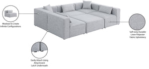 Cube Linen Textured Fabric / Engineered Wood / Foam Contemporary Grey Durable Linen Textured Modular Sectional - 108" W x 72" D x 26" H