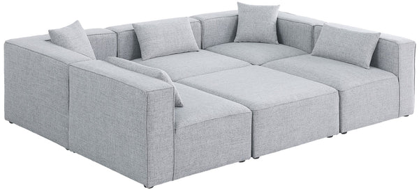 Cube Linen Textured Fabric / Engineered Wood / Foam Contemporary Grey Durable Linen Textured Modular Sectional - 108" W x 72" D x 26" H
