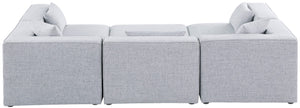 Cube Linen Textured Fabric / Engineered Wood / Foam Contemporary Grey Durable Linen Textured Modular Sectional - 108" W x 72" D x 26" H