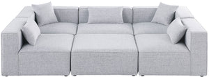 Cube Linen Textured Fabric / Engineered Wood / Foam Contemporary Grey Durable Linen Textured Modular Sectional - 108" W x 72" D x 26" H