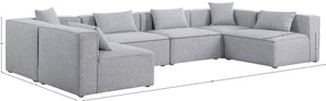 Cube Linen Textured Fabric / Engineered Wood / Foam Contemporary Grey Durable Linen Textured Modular Sectional - 144" W x 72" D x 26" H