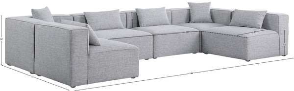 Cube Linen Textured Fabric / Engineered Wood / Foam Contemporary Grey Durable Linen Textured Modular Sectional - 144" W x 72" D x 26" H