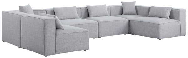 Cube Linen Textured Fabric / Engineered Wood / Foam Contemporary Grey Durable Linen Textured Modular Sectional - 144" W x 72" D x 26" H