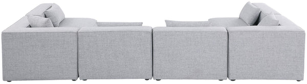 Cube Linen Textured Fabric / Engineered Wood / Foam Contemporary Grey Durable Linen Textured Modular Sectional - 144" W x 72" D x 26" H