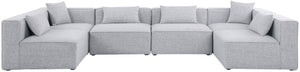 Cube Linen Textured Fabric / Engineered Wood / Foam Contemporary Grey Durable Linen Textured Modular Sectional - 144" W x 72" D x 26" H