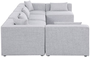 Cube Linen Textured Fabric / Engineered Wood / Foam Contemporary Grey Durable Linen Textured Modular Sectional - 144" W x 72" D x 26" H