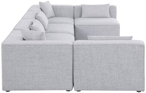 Cube Linen Textured Fabric / Engineered Wood / Foam Contemporary Grey Durable Linen Textured Modular Sectional - 144" W x 72" D x 26" H