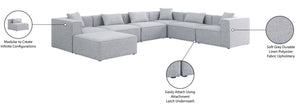 Cube Linen Textured Fabric / Engineered Wood / Foam Contemporary Grey Durable Linen Textured Modular Sectional - 144" W x 108" D x 26" H