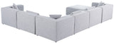 Cube Linen Textured Fabric / Engineered Wood / Foam Contemporary Grey Durable Linen Textured Modular Sectional - 144" W x 108" D x 26" H
