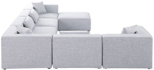 Cube Linen Textured Fabric / Engineered Wood / Foam Contemporary Grey Durable Linen Textured Modular Sectional - 144" W x 108" D x 26" H