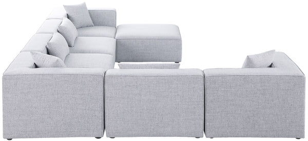 Cube Linen Textured Fabric / Engineered Wood / Foam Contemporary Grey Durable Linen Textured Modular Sectional - 144" W x 108" D x 26" H