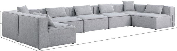 Cube Linen Textured Fabric / Engineered Wood / Foam Contemporary Grey Durable Linen Textured Modular Sectional - 180" W x 72" D x 26" H