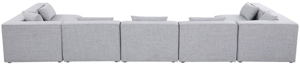 Cube Linen Textured Fabric / Engineered Wood / Foam Contemporary Grey Durable Linen Textured Modular Sectional - 180" W x 72" D x 26" H