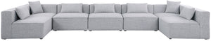 Cube Linen Textured Fabric / Engineered Wood / Foam Contemporary Grey Durable Linen Textured Modular Sectional - 180" W x 72" D x 26" H