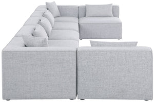 Cube Linen Textured Fabric / Engineered Wood / Foam Contemporary Grey Durable Linen Textured Modular Sectional - 180" W x 72" D x 26" H