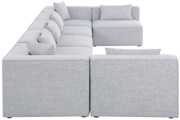 Cube Linen Textured Fabric / Engineered Wood / Foam Contemporary Grey Durable Linen Textured Modular Sectional - 180" W x 72" D x 26" H