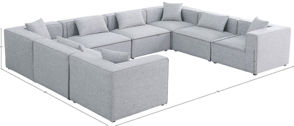 Cube Linen Textured Fabric / Engineered Wood / Foam Contemporary Grey Durable Linen Textured Modular Sectional - 144" W x 108" D x 26" H