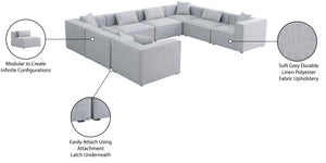 Cube Linen Textured Fabric / Engineered Wood / Foam Contemporary Grey Durable Linen Textured Modular Sectional - 144" W x 108" D x 26" H