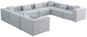 Cube Linen Textured Fabric / Engineered Wood / Foam Contemporary Grey Durable Linen Textured Modular Sectional - 144" W x 108" D x 26" H