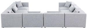 Cube Linen Textured Fabric / Engineered Wood / Foam Contemporary Grey Durable Linen Textured Modular Sectional - 144" W x 108" D x 26" H