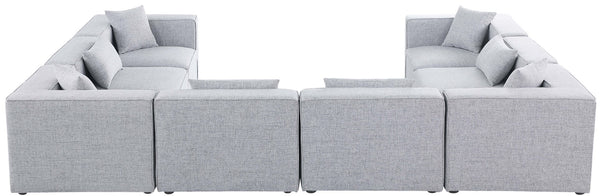 Cube Linen Textured Fabric / Engineered Wood / Foam Contemporary Grey Durable Linen Textured Modular Sectional - 144" W x 108" D x 26" H
