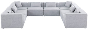 Cube Linen Textured Fabric / Engineered Wood / Foam Contemporary Grey Durable Linen Textured Modular Sectional - 144" W x 108" D x 26" H