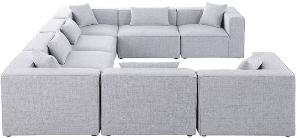 Cube Linen Textured Fabric / Engineered Wood / Foam Contemporary Grey Durable Linen Textured Modular Sectional - 144" W x 108" D x 26" H